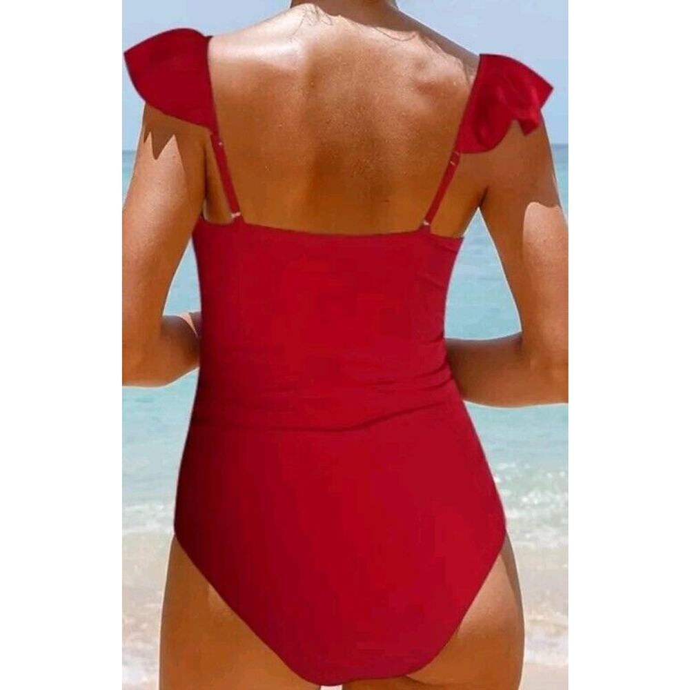 Hilinker Ruffled Shoulder Swimsuit Size L - Picture 2 of 3